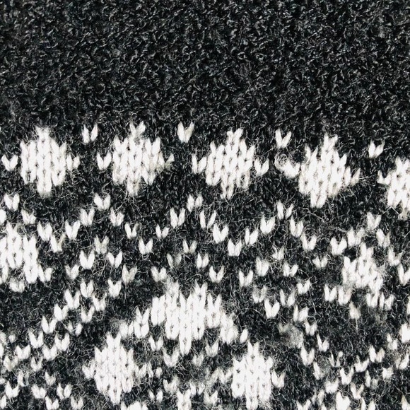 Glory USA Sweater Black White Fairisle Mock Neck Pullover Cropped Size Small - Picture 5 of 14